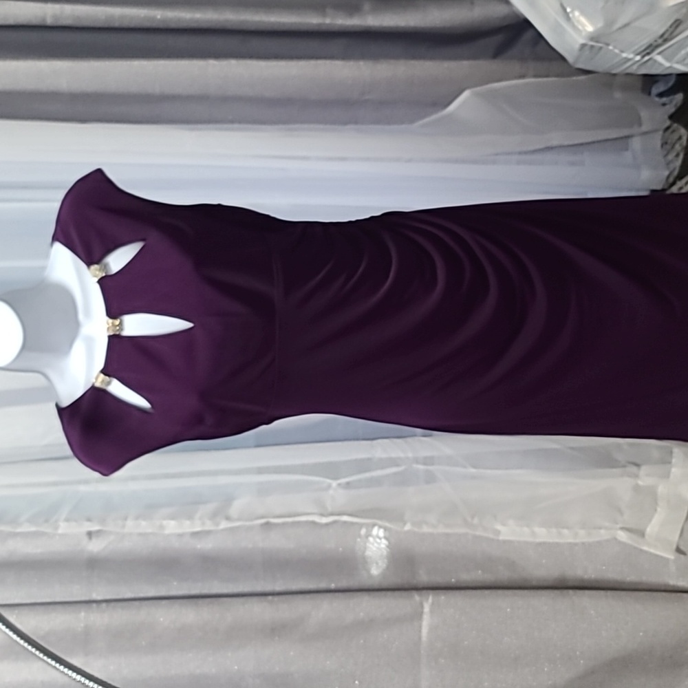 Eliza J eggplant Bridesmade wedding dress sz 8 short summer dress